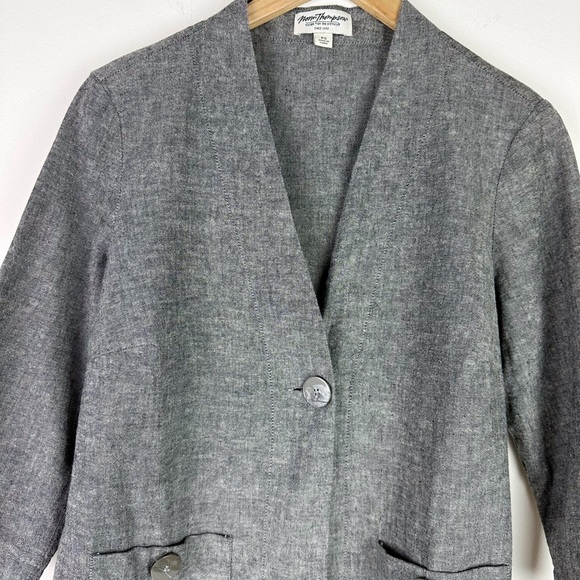 Norm Thompson Vintage Gray Linen-Blend Jacket - Picture 4 of 11